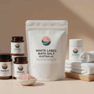 Wholesale white label bath salt Australia with bulk Pink Himalayan bath salt packaging and export-ready cartons for private label supply