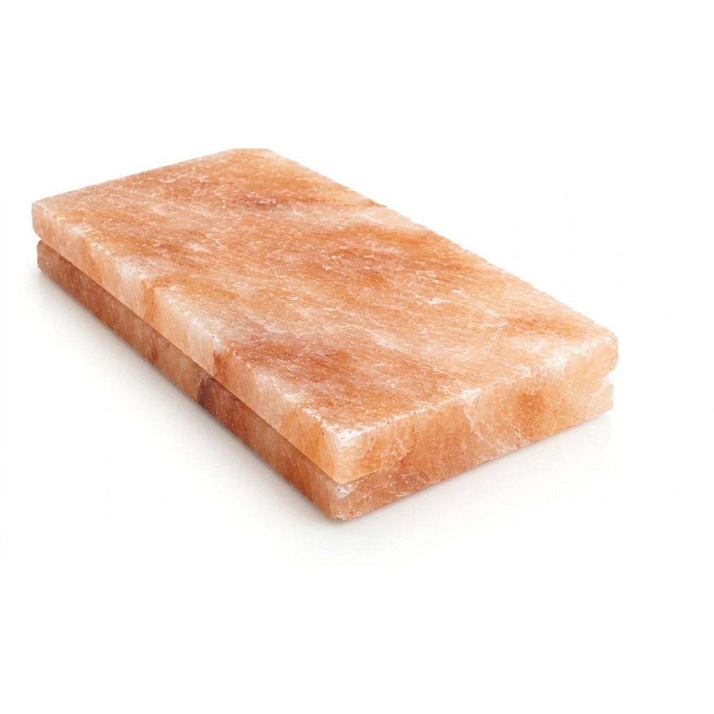 Himalayan pink salt wall tiles 8x4x1 inch stacked on white background
